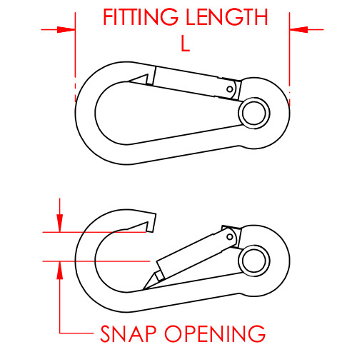 High Resistance Stainless Steel Safety Snap Hook - Size: Medium or 3